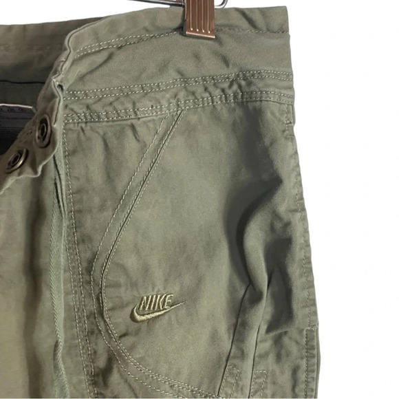 Nike Y2K Women’s Bermuda Cargo Shorts Convertible Green Size Small  100% Cotton - Picture 5 of 13